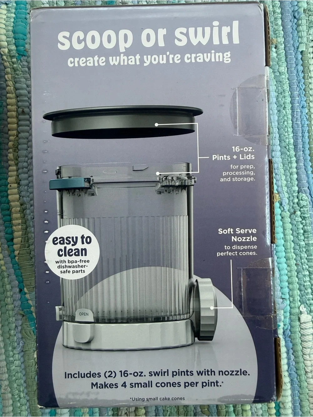 NIB Ninja Swirl by CREAMI - 2 pack of pints & lids - compatible w/ NC700 Series